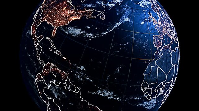 Cinematic 3D Planet Earth Flyby Focusing on Portugal and Western Europe Widescreen