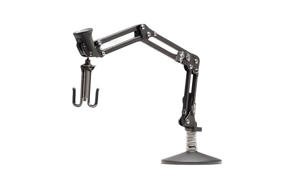 Portable photography clamp light featuring an adjustable arm for flexible illumination during photo and video shoots Isolated on transparent background PNG