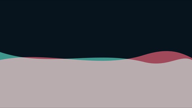 Abstract fluid motion animation 4k background, with smooth teal, and red waves, on dark backdrop, for modern digital, and creative presentations