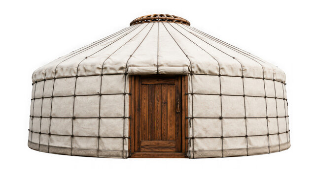 Traditional mongolian yurt or ger isolated on transparent background