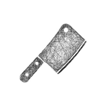 Sketch monochrome cleaver icon design