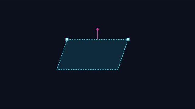 Minimalist parallelogram shape animation with pulsing indicator for ui and motion 4k motion ui