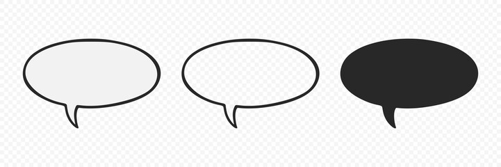 Fototapeta premium Speech Bubble Icon Set, Vector Illustration. Speech Bubble Collection and Chat Bubble Outline Shapes Isolated. Comic, Message, Dialogue, Quote, Sticker and Social Media Design