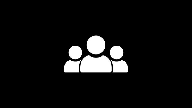 Teamwork icon animation with modern business collaboration concept on black background 4k