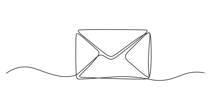Love message envelope with heart shape hand drawn one line drawing continuous valentine 4k animated. Love letter envelope opening one line drawing 4K video, Paper envelope continuous one line drawing,