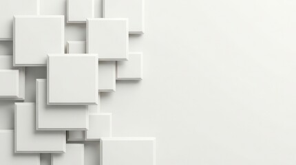 Fototapeta premium Minimalist white tiled style background with ample copy space.