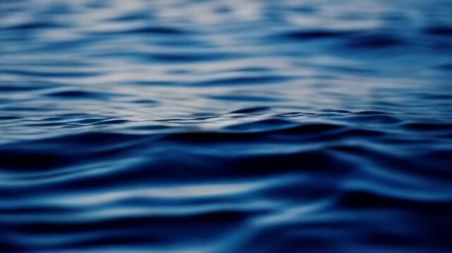 Underwater waves flowing in deep blue ocean currents