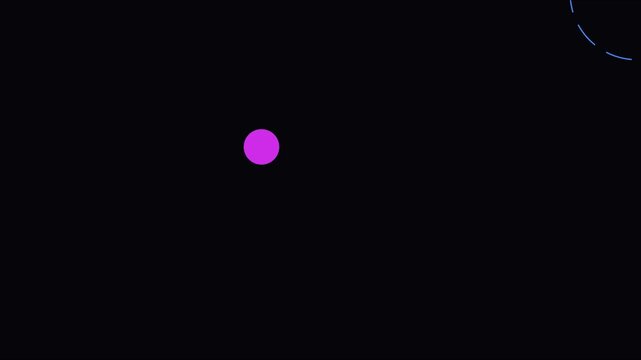 Minimalist loading spinner animation with purple dot orbiting a dashed circular path 4k progress indicator
