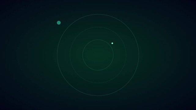 Digital radar screen interface with scanning motion and target detection for military and aviation technology concepts animation 4k