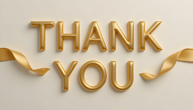 Golden Appreciation Greeting with Elegant Ribbon Bow