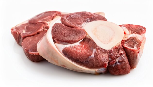 Raw Beef Oxtail Isolated On A White Background