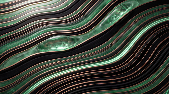 Angular 3D rock texture rendered with copper striations
