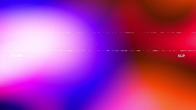 Abstract VHS glitch background with colorful lightleaks and analog transition effects featuring retro FF and SLP text overlays for a vaporwave aesthetic