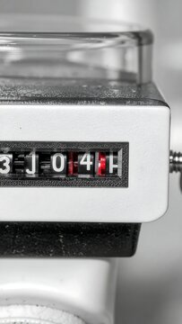 Close-up of a digital electricity meter display showing 0.4 kWh.