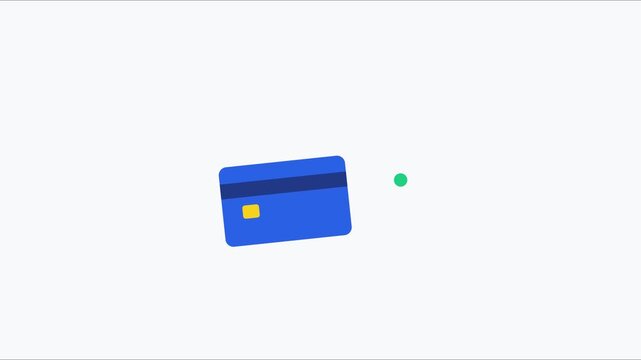 Animated credit card payment for online shopping and digital finance transactions animation 4k