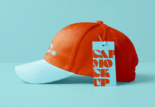 Baseball Cap with Hang Tag Mockup