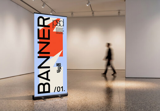 Indoor Roll-Up Banner Mockup
