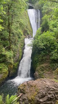 Bridal Veil Falls vertical - Columbia River Gorge, Oregon