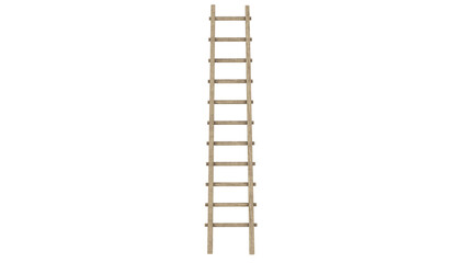 3d rendering medieval wooden ladder in vertical position © santiago