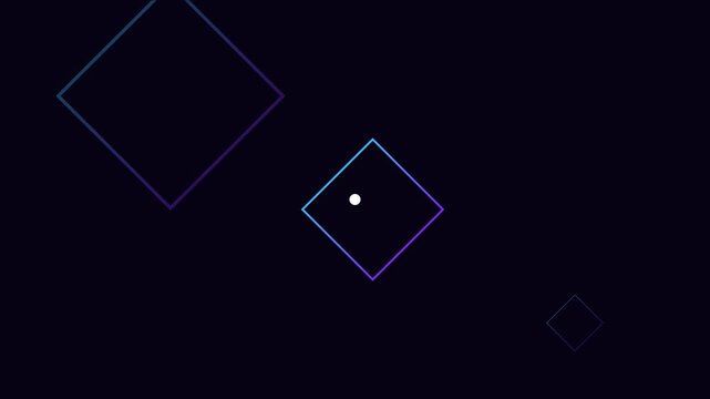 Neon gradient geometric squares and pulsing animation 4k white dot minimalist motion background
