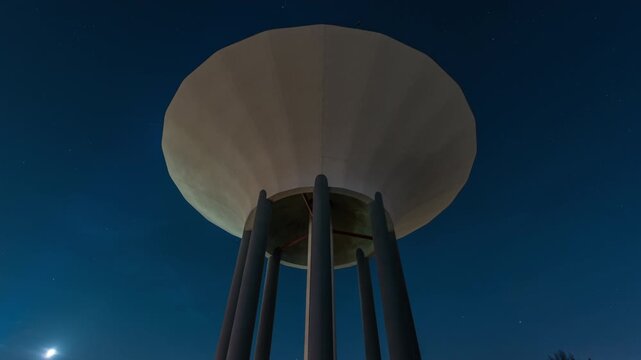 Helsingborg Water Tower Under Night Sky in Sweden