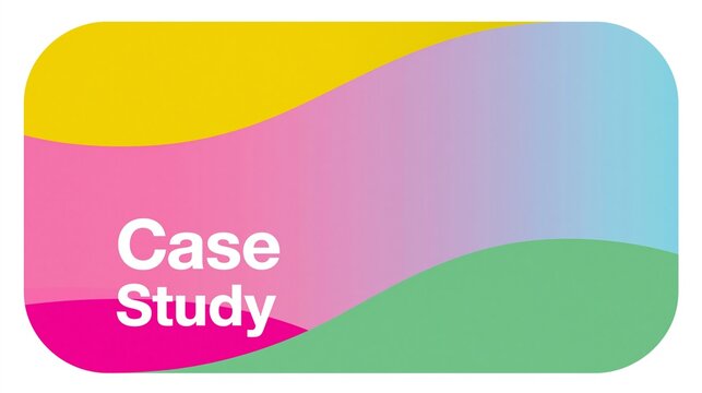 Case study template with colorful abstract gradient waves