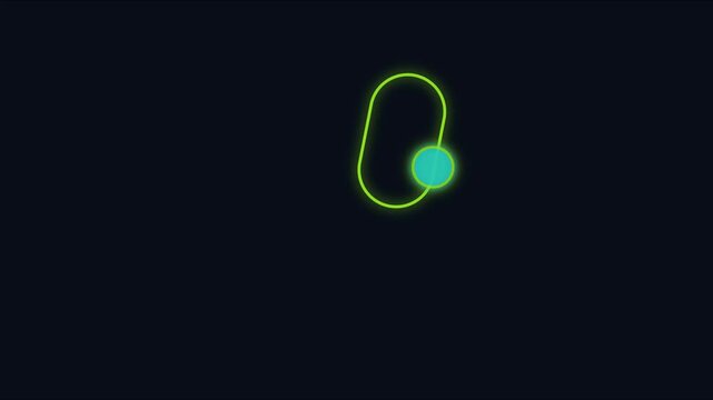Minimalist neon toggle switch animation with glowing circle ui for digital interface 4k