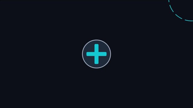 Animated plus sign rotating along a circular path minimalist motion animation 4k motion rotating