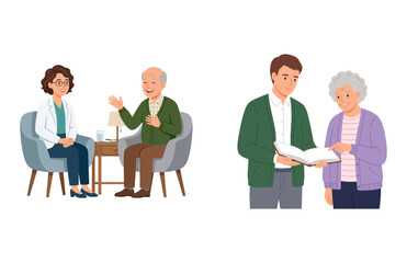 Obraz premium Professional Medical Consultation and Community Support Services for Elderly People