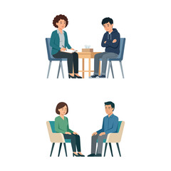 Obraz premium Professional Psychological Counseling Sessions Featuring Therapists Guiding Patients Through Emotional Challenges