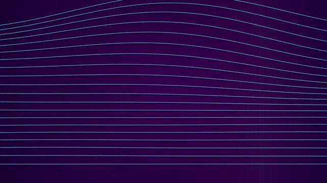 Wavy light blue lines smoothly animate on a dark purple abstract background