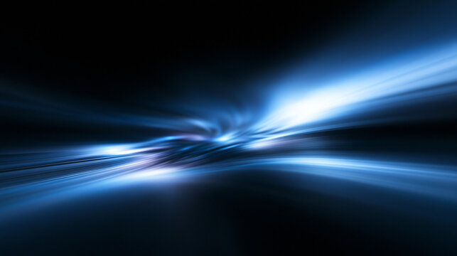 Abstract Blue Light Motion Blur Digital Technology Background