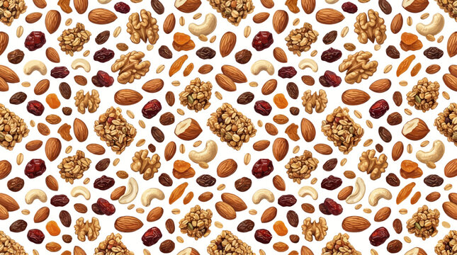Healthy Granola Bar and Nut Mix Pattern