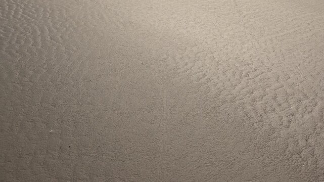 Small soil ripples pattern dry desert sand surface revealed by gentle rainfall texture.