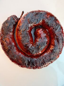 Grillwurst. Bratwurstschnecke.