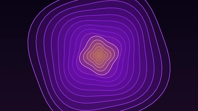 Abstract purple wavy concentric lines pulse and expand creating a modern graphic background.