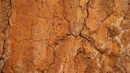Naklejka premium Dried cracked earth with brownish soil texture