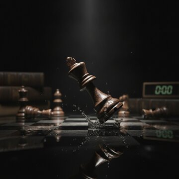 Dramatic Chess King Falling into Water - Time Pressure