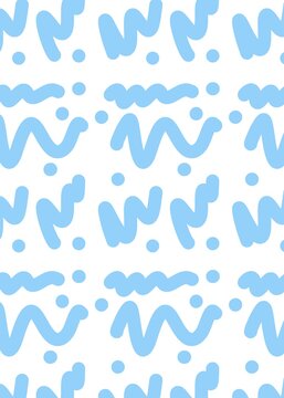 Abstract Blue Wavy Seamless Pattern Background