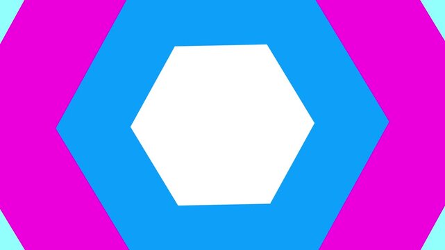 Dynamic blue and cyan geometric shapes with a pulsing purple dot on a white background. Perfect for clean pop art transitions, modern abstract intros, or minimal graphics.