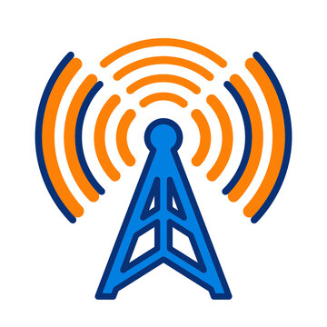 Flat broadcast signal icon