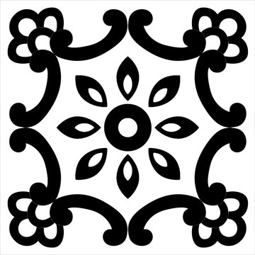 abstract seamless pattern ornament black and white design