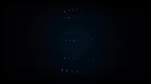 Programmable Matter: Abstract futuristic animation of glowing digital particles and dynamic nodes connecting to form smart structures in dark space