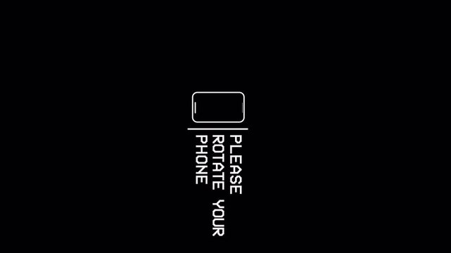Please rotate your phone animation video on transparent background, Please Rotate Your Phone Screen Orientation Message, phone rotation animation. 4K Video