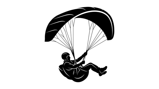 Paraglider Silhouette Vector Illustration