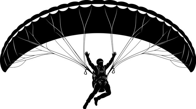 Paraglider Silhouette Vector Illustration