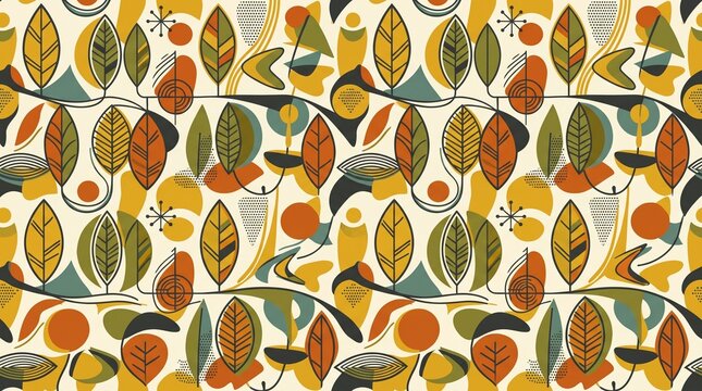 seamless pattern with autumn leaves