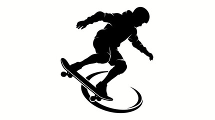 Fototapeta premium Skateboarder Silhouette Vector Illustration