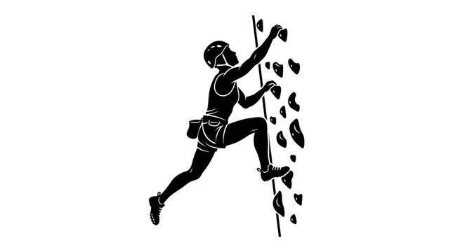 Rock Climber Silhouette Vector Illustration