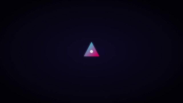 Neon gradient triangle motion with pulsing circular hud animation 4k
